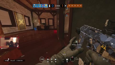 Through the drone hole.