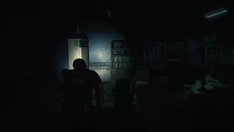 Please stand by while Leon gets.... a massage by this zombie.