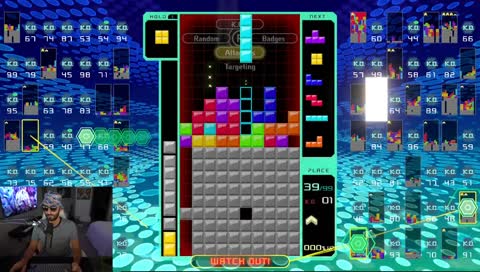 Reckful - defending an attack in Tetris 99
