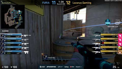 KSCERATO - 3 kills (2 M4A4, AK) on the bombsite B defense (initial 2vs3 situation - including 1vs1)