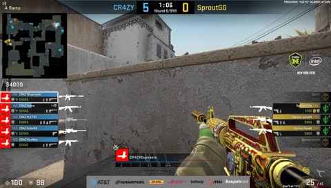 faveN - 3 AK kills (2 HS) on the bombsite B offensive to turn a 2vs4 situation in favor of Sprout