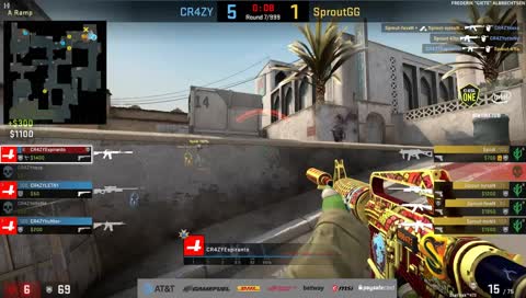 huNter - 3 quick M4A4 kills on the bombsite A retake (2vs4 post-plant situation)