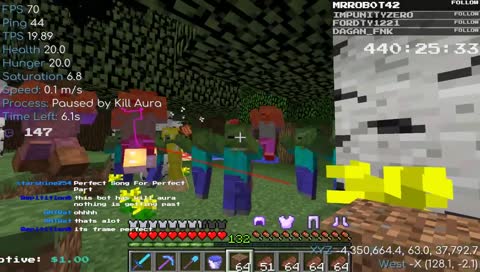 Jeff fights horde of zombies for 15 years straight using a dirt block.