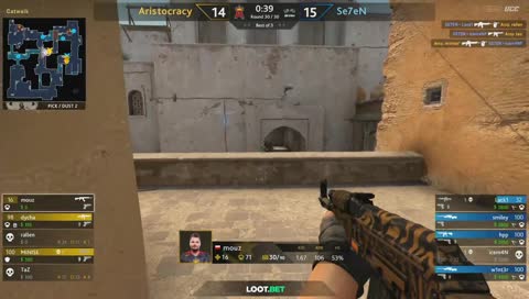 dycha - 1vs2 clutch (T - post-plant situation) to send the map into Overtime