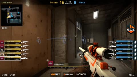 cajunb - 3 quick AK kills on the bombsite A defense