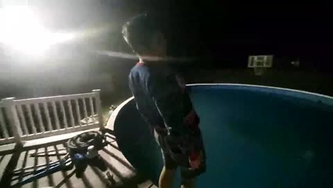 Jumping into frozen pool