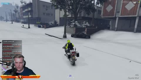 auto overkop en doorgaan.