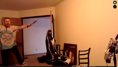 Drunk simp juggles knifes on a skateboard