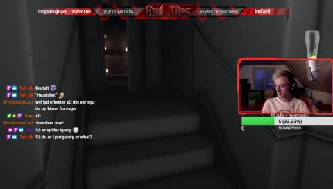 Emil blev jumpscared af Luna HAHA