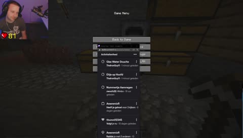 Eitje op hoofd + water douche