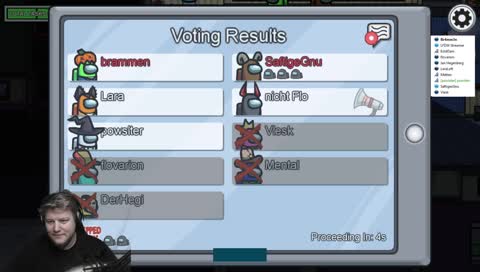Brammen gibt einfach zu, dass er der 2. Impostor ist und keiner bekommt es mit. xD