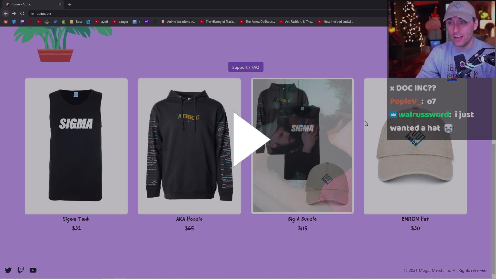 Atrioc sold 7 &ldquo;SIGMA&rdquo; tank tops total - Twitch