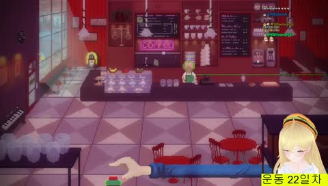 리듬게임 박자를 온몸으로 타는 버거님 (바보털 주목)