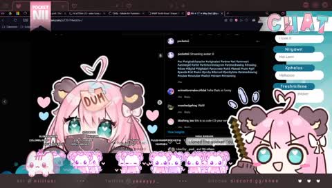 nii being happy when her bf comes to the stream