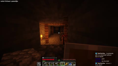 Confidently AFK in mineshaft