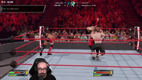 And... over the ropes he goes...