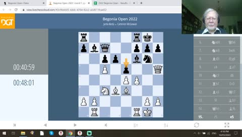 56th Begonia Open Chess Tournament (Ballarat) Australia 
Commentary by GM Ian Rogers
