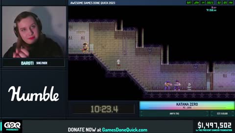 Baroti Katana Zero GDQ2023 speedrun - T2 donos!!