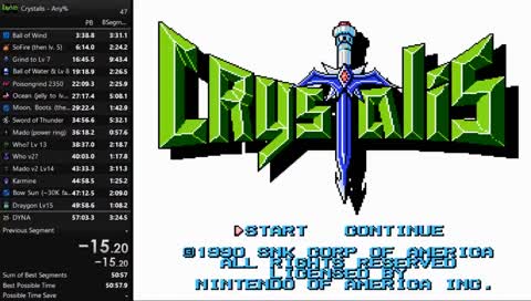 Crystalis Any % PB: 55:14