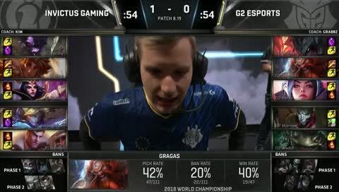 Záznam Fnatic vs EDG @ Worlds 2018 Playoffs