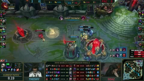 Fnatic vs Invictus Gaming @ WORLDS 2018 FINALS