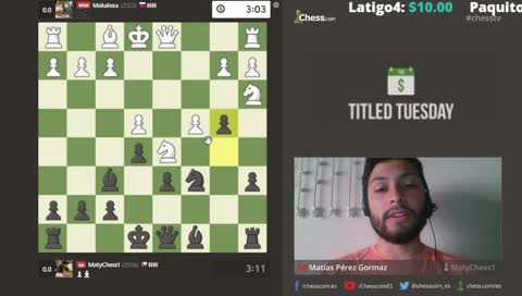 Titled Tuesday - Martes de Titulados - Chess.com - Maestro Internacional de Ajedrez Matías Pérez.