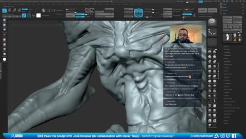 ZBrush 2018 - Pass the Sculpt with Jose Rosales (in collaboration with Oscar Trejo) - #ZBrushLIVE