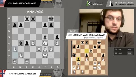 Magnus Carlsen vs Fabiano Caruana: 2018 World Chess Championship Game 6!