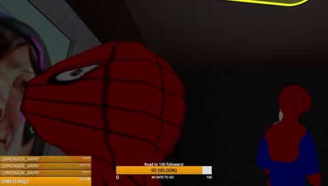 Spooderman kisses his wife