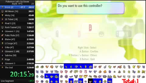 Pokemon Let's Go Eevee PB in 3:22:52 [Current WR]