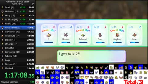 Pokemon Let's Go Eevee PB in 3:22:52 [Current WR]