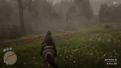 Hunting a deer in the storm
