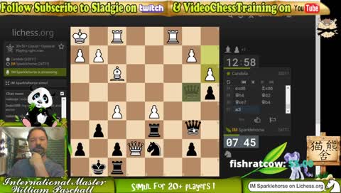 IM Sladgie Sunday Simul on lichess 4:30 ET 20+ players