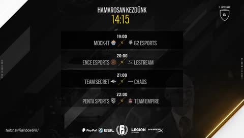 [HU] Rainbow Six ESL Pro League EU - 9. Szezon - 1. Játéknap