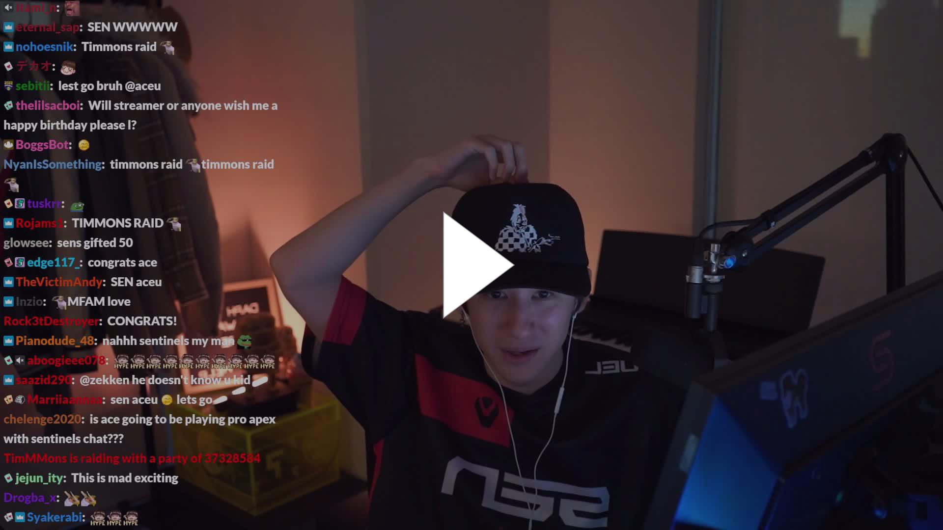 Aceu Thanks The Goat Timmons For The Raid Twitch